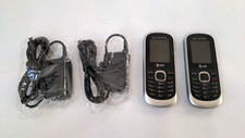 Two Alcatel 510A Black/Silver 1.8" Screen AT T 3G Cellular Phones and Chargers