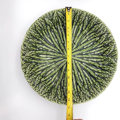 Mud Pie Asparagus Ceramic Platter Serving Bowl 14" Green Harvest Garden Table Tr - Picture 8 of 8
