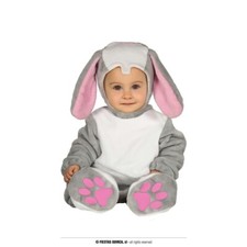 COSTUME CONIGLIO GRIGIO CARNEVALE VESTITO BAMBINO NEONATO UNISEX CONIGLIETTO