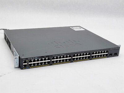 Cisco 2960-X WS-C2960X-48FPD-L V02 48-Port Gigabit PoE Switch w/ C2960X-Stack