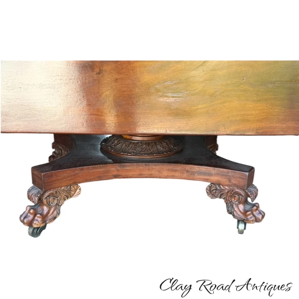 antiguo imperio clásico acanto tallado pata pie mesa 1820 proyecto caoba Foto 4 de 4