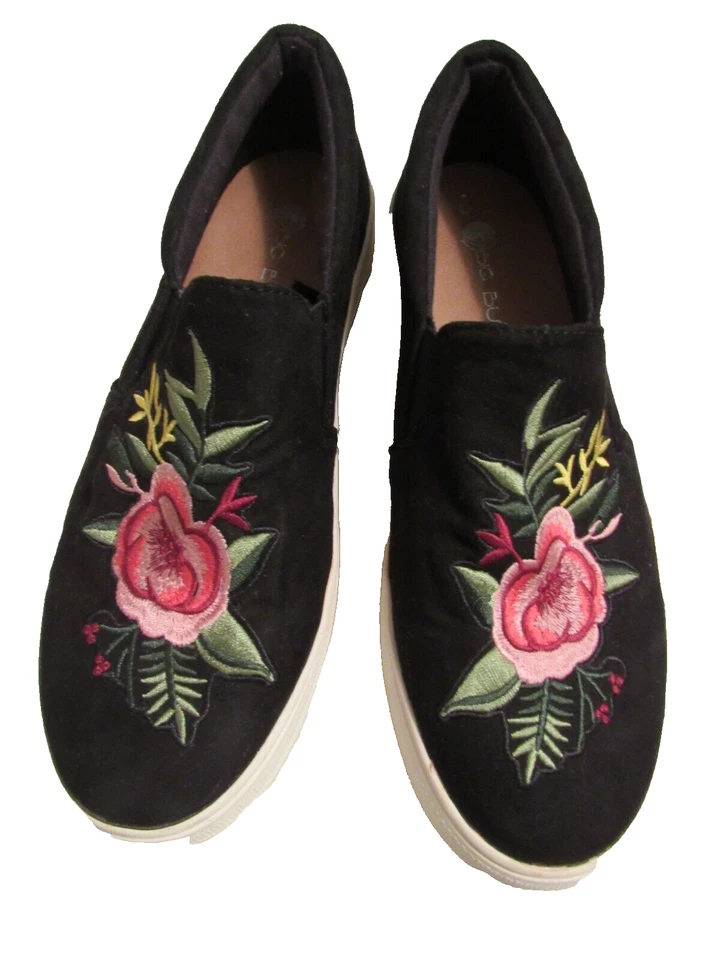 Zapatos de skate Big Buddha para mujer bordados florales 8,5 negros multi sin cordones Foto 2 de 4