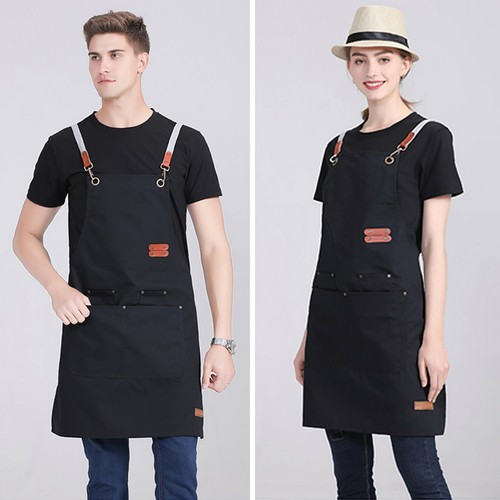 1pc Unisex Chef Adjustable Cooking Apron with Pockets For Kitchen Restaurant - Picture 3 of 23