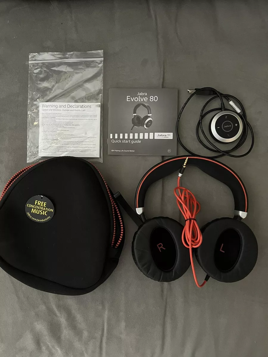 Jabra Evolve 80 Duo UC Headset with Active Noise Cancelling