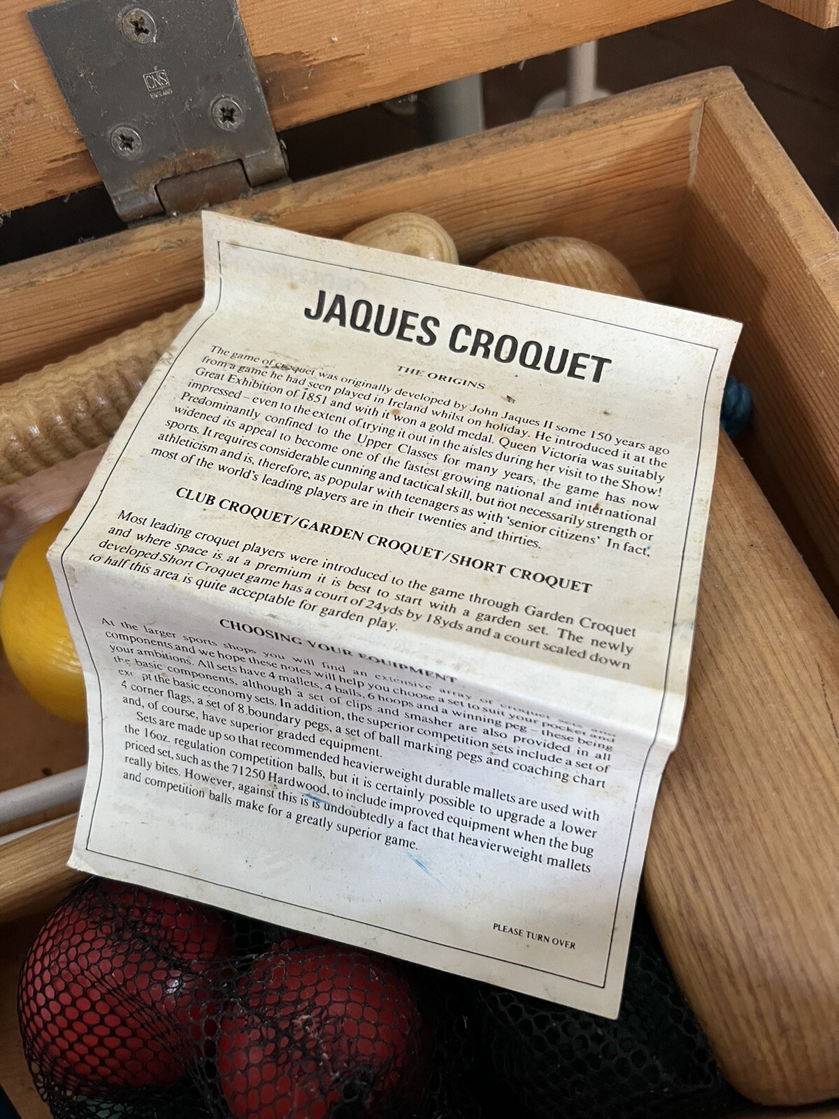 vintage John Jaques croquet set In Wooden Box 71280 eBay