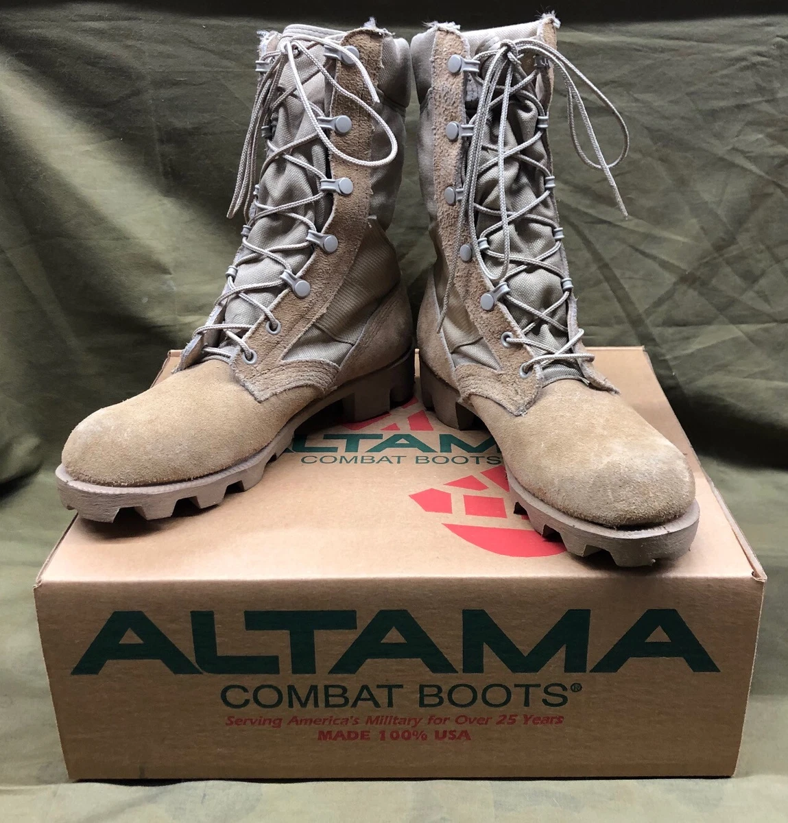 Altama Hot Weather Type 2 Tan Lace Up Desert Boots Made in USA