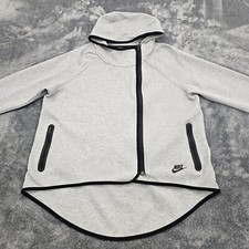 Nike Tech Cape Hoodie Sweatshirt Womens Size medium Gray Full Zip Up 545693-063