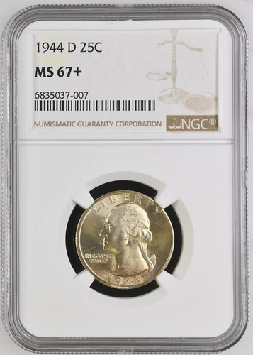 MS 67+ Stunner!! NGC 1944 D Washington Quarter 25C