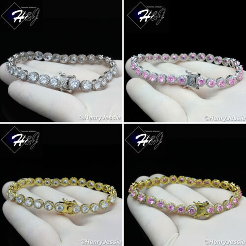 BRACELET CHAÎNE MAILLON BLING CUBIC ZIRCONE 7"X5MM OR/ARGENT/ROSE 1 RANGÉE*B7 - Photo 1 sur 14