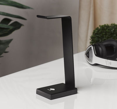 Headphones Stand Earphone Solid Base Aluminum Desktop Hesh - BLACK