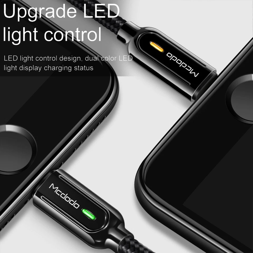 3x 4FT Auto Disconnect USB Cable Smart LED Charger for iPhone XR 7 8 14 13 12 11 - Image 3 of 4