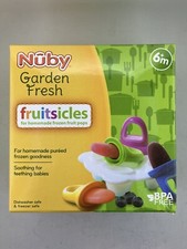 Nuby Garden Fresh Fruitsicles For Homemade Frozen Fruit Pops New Factory Sealed