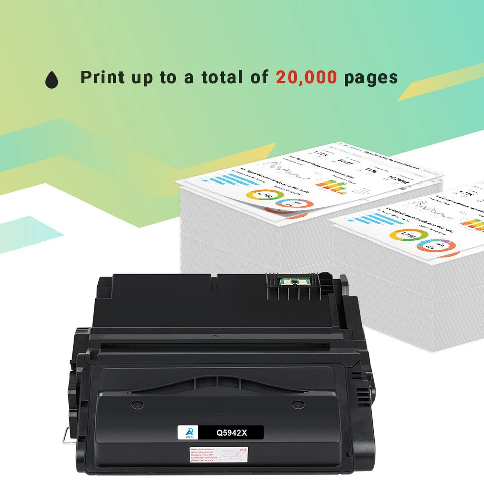 5PK Q5942X 42X High Yield Toner Compatible With HP LaserJet 4200 4250 4300 4350 - Image 2 of 4