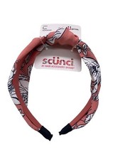 Scunci Pink Floral Tropical Headband Pink White Black 1 Inch Wide New