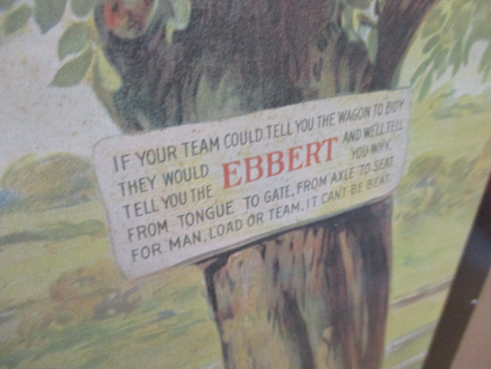 EBBERT WAGON - KENTUCKY In Shade of Old Apple Tree -32" GIANT SIZE- Ky Farm Sign