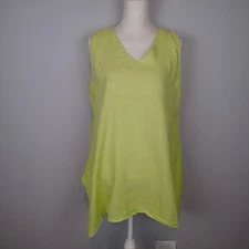 MATCH POINT LINEN  PULLOVER TANK TOP L blouse shirt tunic sleeveless light green