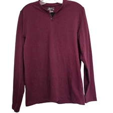 Men's Alfani Regular Fit Burgundy Henley Size S