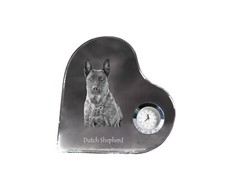 Cane Pastore Olandese, Hollandse Herdershond - Orologio Di Cristallo Con Un Cane