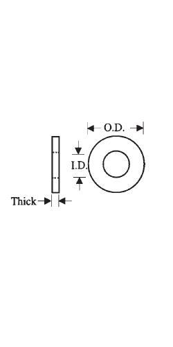 #10 Washer 1/2" OD 1/16" thk Nylon Insulating Fastener C18036