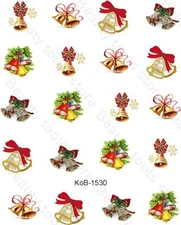 Nail Art Water Transfer Stickers Decals beautiful Christmas bellsKoB-1530