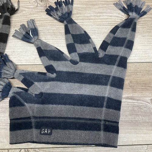 2 Gap Kid's Gray & Navy/black Jester/Mohawk Hat S/M Unisex Snow Boarding - Picture 2 of 13