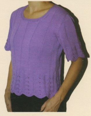 Brown Sheep Company Knitting Pattern #0707 Beaded Herringbone Lace Top Women