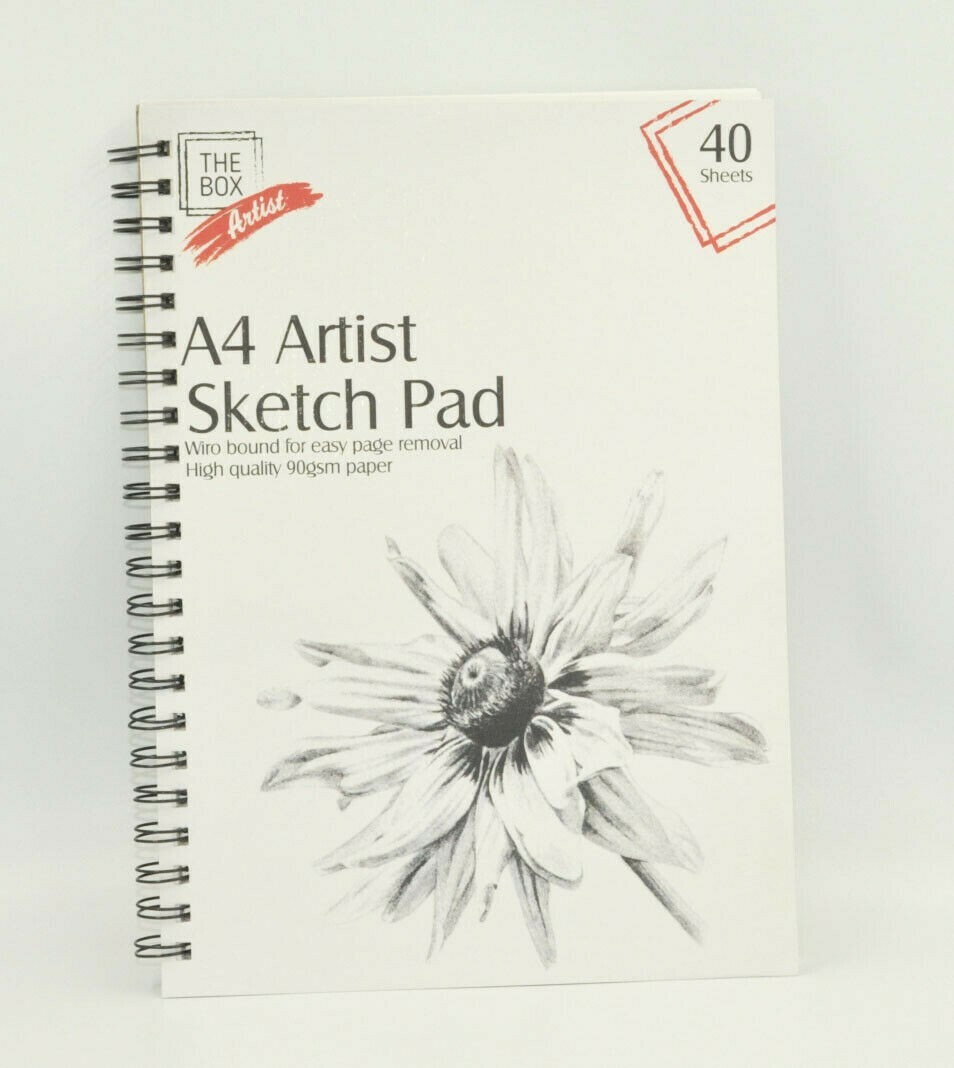 White A4 Artists Sketch Pad Drawing Pads Artist Spiral Bound 40 Page