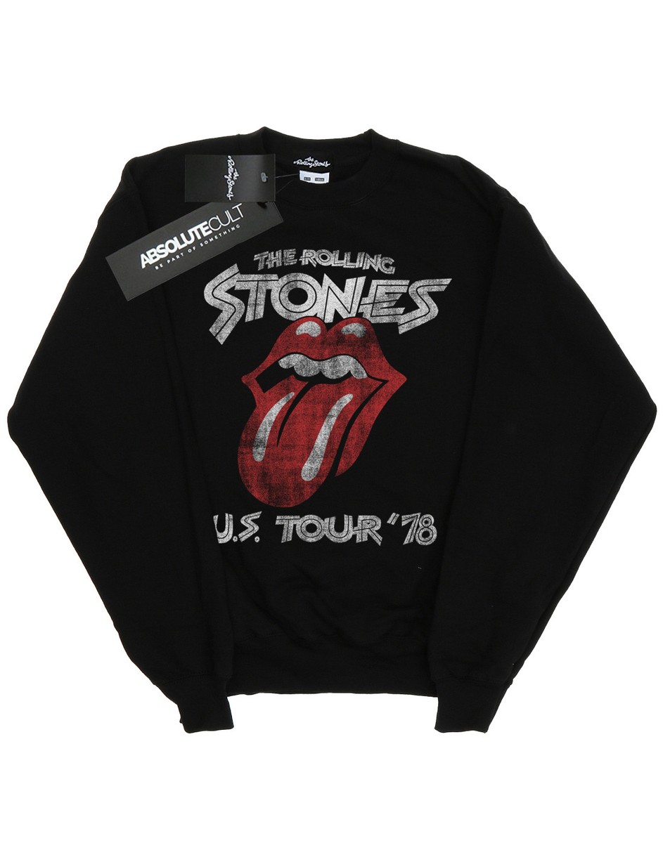 Amplified Rolling Stones Strass Linguaccia Kids Ragazze Rock Tunik Maglia Lunga