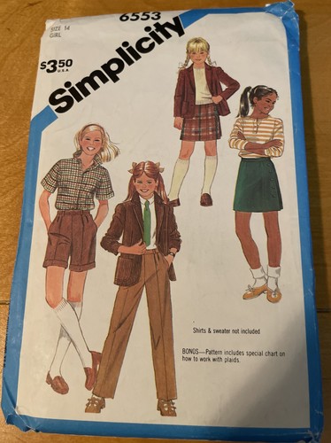 Vintage Simplicity 6553 Size 14 Girl’s Jacket, Pants, Shorts, Skirt 1984 Uncut - Picture 1 of 2