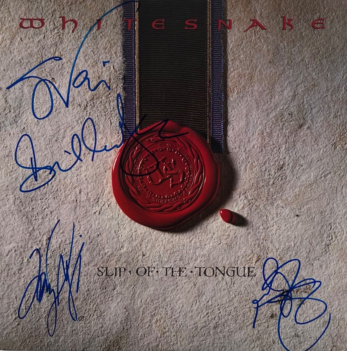 Whitesnake JSA Signed Autograph Album Record Vinyl Slip Of The