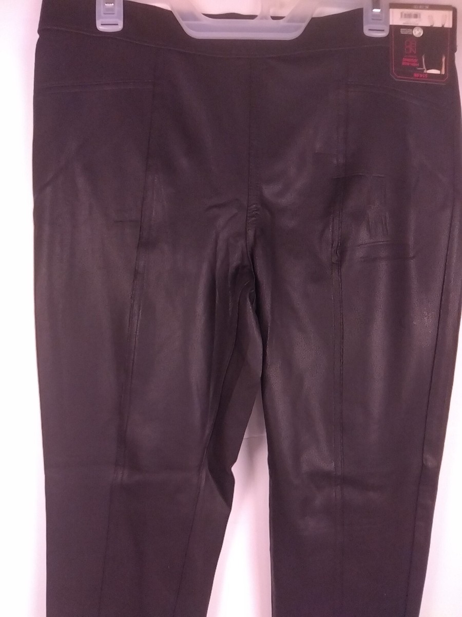 No Boundaries High Rise Pull On Black Faux Leather Leggings Size