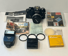 Nikon EM 35MM Film Camera w/ 50MM 1:1.8 Series E Lens  Accessories