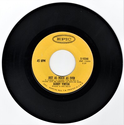 BOBBY VINTON - JUST AS MUCH AS EVER c/w ANOTHER MEMORY -1967 VERY GOOD PLUS  45