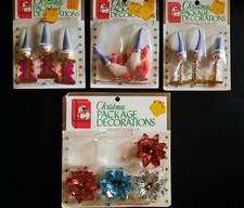 Vintage Christmas Package Decorations Santa E...