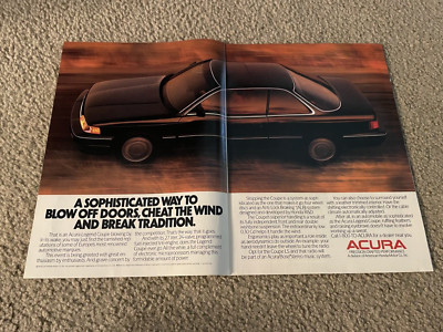Vintage 1988 ACURA LEGEND Car Print Ad 1980s ''BREAK TRADITION''
