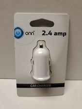 Brand New Sealed White ONN 2.4 Amp Car Charger USB Gift