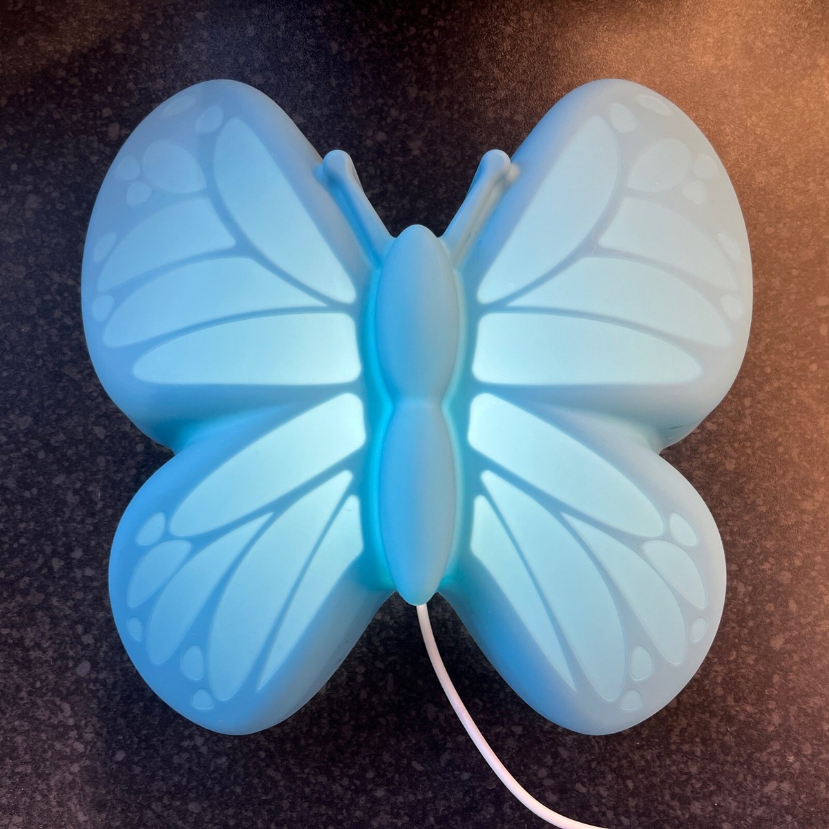Ikea Upplyst LED Wall Lamp Butterfly Light Blue Kids Soft Glow