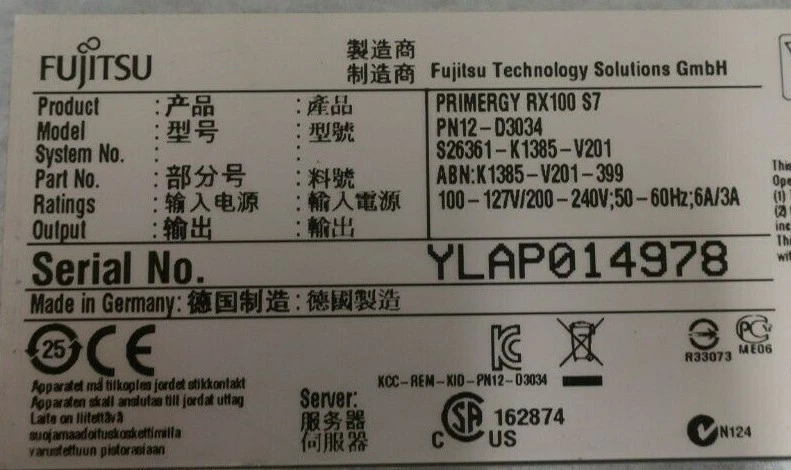 Fujitsu Primergy RX100 S7 Quad Core E3-1220 3.1GHz 24GB Ram 2x 3.5" Bay Server - Image 3 of 3