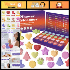 Aromatherapy Shower Steamers Advent Calendar 2026 - 24 Pack for Relaxation Wel