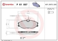 Brembo Bremsbelagsatz, Scheibenbremse Vorderachse U.A. FüR CitroËN, Peugeot