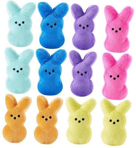 6 Inch Easter Bunny Plush Toy, Easter Basket Stuffer, Party, Holiday 12Pcs