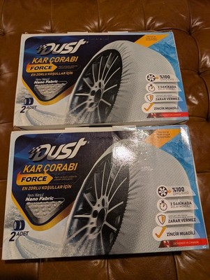 Dust Force Car Socks - Set Of 4 Snow Socks High Traction For Cars SUV - Size XL 