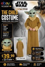 Star Wars: The Mandalorian "The Child" Costume Toddler Size 3 4 NEW