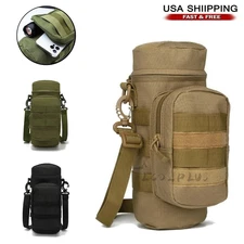 Tactical Military Molle Water Bottle Pouch Holder Hiking Kettle Gear Pack Bags