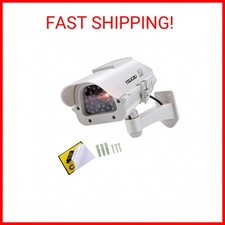 Solar Powered CCTV Security Fake Dummy Camera w/ Flashing Led Outdoor/Indoor Use