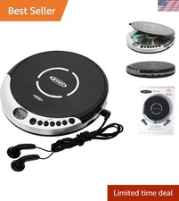 Compact Black CD Player with Bass Boost, Skip/Search  Programmable Features