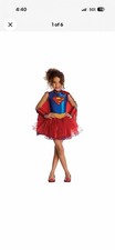 Girls Superhero Costume WITH CAPE, Size S 4-6 , SUPERGIRL , BRAND NEW