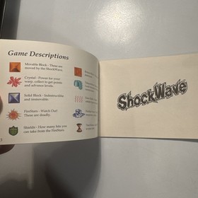 Shockwave Nintendo NES Manual W/ Reg Card Only In Great Condition 1990 Vintage