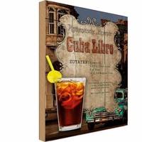 Holzschild 30X20 Cm Rezept Cuba Libre Zutaten EiswüRfel England Deko Geschenk Ho