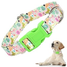 Adjustable Dog Collar with Safety Buckle Quick Release - Soft Nylon Pet Colla...